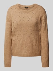 Strickpullover mit Lochmuster von More & More Beige - 39