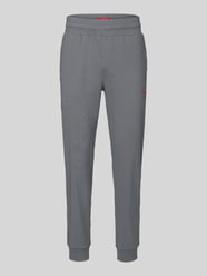 Spodnie dresowe w kroju regular fit z mieszanki bawełny model 'Laze Pants CW' od HUGO - 6