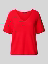 Gebreid shirt met afgeronde V-hals van Oui - 29