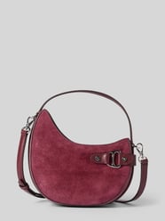 Handtas van runderleer met draagband en schouderband van Lauren Ralph Lauren Bordeaux - 32