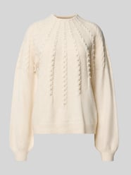 Gebreide pullover met ribboorden van Apricot Beige - 37