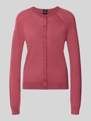 Regular Fit Strickjacke aus reiner Schurwolle Modell 'Fonami' von BOSS Pink - 46