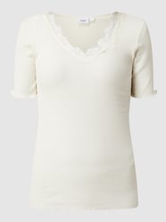Top in lingerielook met kant, model 'Maya' van Saint Tropez Wit - 37
