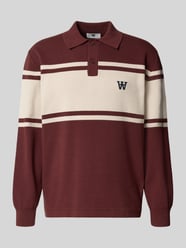 Poloshirt met labelstitching, model 'Curt' van Wood Wood Bordeaux - 8