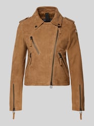 regular fit leren jack met platte kraag model 'Cherry' van Blauer USA Beige - 42