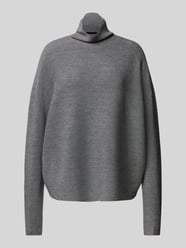 Oversized gebreide pullover met opstaande kraag, model 'LIORA' van Drykorn Grijs / zwart - 19