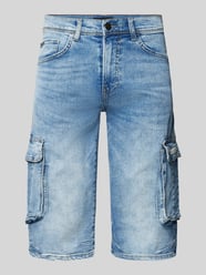 Spodnie cargo o kroju regular fit z imitacji denimu od Blend - 46