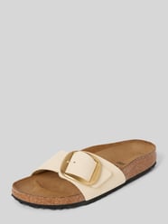 Pantoletten aus Leder mit Dornschließe Modell 'Madrid' von Birkenstock Beige - 6