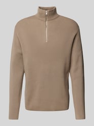 Relaxed Fit Strickpullover in Ripp-Optik von Lindbergh Braun - 35