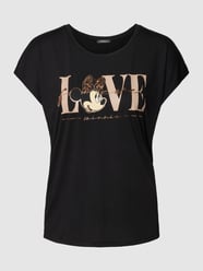 T-Shirt mit Viskose-Anteil und Motiv-Print von Montego Grau / Schwarz - 43