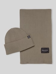 Schal mit Label-Patch im 2-teiligen Set von Marc O'Polo Beige - 22