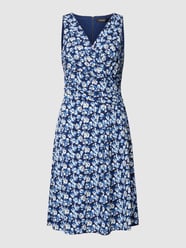 Knielange jurk in wikkellook, model 'AFARA' van Lauren Ralph Lauren Blauw - 23
