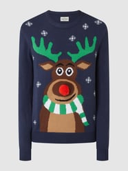 Sweter w świątecznym stylu od Montego Niebieski - 27