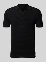 Slim Fit Poloshirt mit Strukturmuster Modell 'Braian' von Drykorn Schwarz - 27