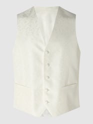 Modern fit gilet met geweven motief, model 'Lambert'  van DIGEL Wit - 16