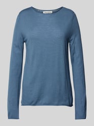 Strickpullover mit gerolltem U-Boot-Ausschnitt von Marc O'Polo Blau - 29