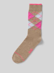 Socken mit Kaschmir-Anteil und Kontraststreifen von UNIO HAMBURG Beige - 10