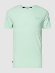 T-shirt z haftem z logo od Superdry Miętowy - 35