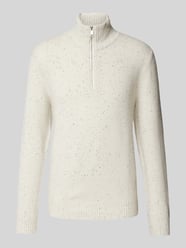 Regular Fit Troyer aus gesprenkeltem Tweedgarn von Marc O'Polo Beige - 47