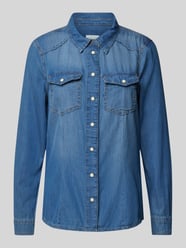 Jeansbluse mit Brusttaschen Modell 'ALEXA' von Only Blau - 9