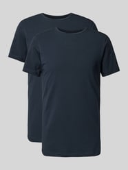 T-Shirt mit geripptem Rundhalsausschnitt von Bread & Boxers Blau - 26