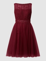 Cocktailkleid aus Mesh und Spitze von Luxuar Rot - 45