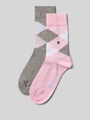 Socken mit Argyle-Stitching Modell 'Everyday' im 2er-Pack von Burlington Pink - 16
