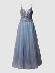 Abendkleid mit Pailletten von Mascara Blau - 5