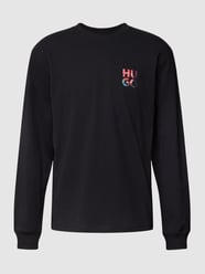 Longsleeve mit Label-Print Modell 'Doonshine' von HUGO Grau / Schwarz - 8