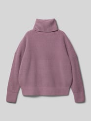 Oversized Rollkragenpullover aus weichem Ripp von s.Oliver RED LABEL Lila - 10