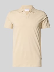 Poloshirt met V-hals van Lindbergh Beige - 25