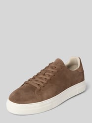 Low Top Sneaker aus echtem Rindsnubuk Modell 'DAVID' von Selected Beige - 7