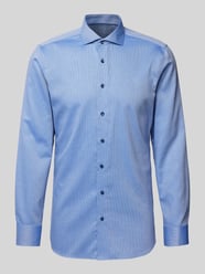 Slim Fit Business-Hemd mit Haifischkragen von Eterna Blau - 30