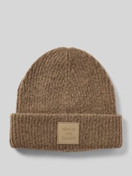 Beanie mit Umschlag und Patch Modell 'PYRON' von Pieces Braun - 3