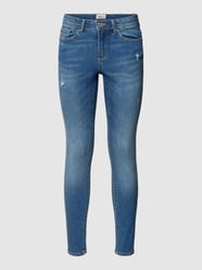 Jeansy o kroju skinny fit z efektem znoszenia model ‘WAUW’ od Only Niebieski - 17