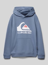 Hoodie met labelprint van Quiksilver Grijs / zwart - 39