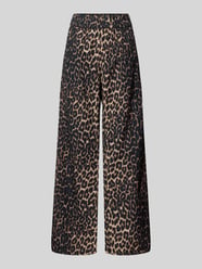 Flared Stoffhose mit Animal-Print Modell 'Yana' von Neo Noir Beige - 31