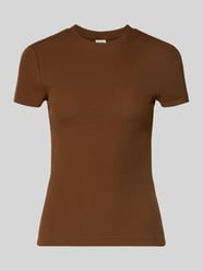 t-shirt o krótkim kroju z okrągłym dekoltem od Stefanel - 3