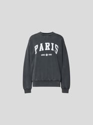 Oversized Sweatshirt mit Label-Print von Anine Bing Schwarz - 3