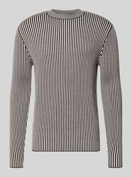 Regular fit gebreide pullover van scheerwolmix met streepmotief van Armani Exchange - 1