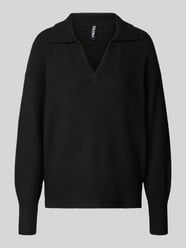 Sweter z dzianiny o kroju regular fit z dodatkiem wełny, model „MALOU” od PIECES - 47