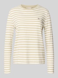 Shirt met lange mouwen met labelstitching van GANT Beige - 45