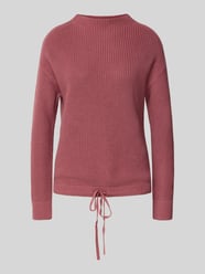 Sweter z dzianiny z prążkowanymi wykończeniami od Jake*s Casual Fuksjowy - 24