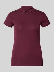 slim fit T-shirt met hoogsluitende polokraag van Marc Cain Bordeaux - 42