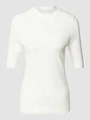 Strickshirt mit halblangen Ärmeln von comma Weiß - 23