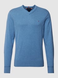 Strickpullover mit Logo-Stitching von Tommy Hilfiger Blau - 9