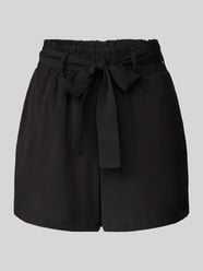 High Waist Shorts mit Bindegürtel Modell 'SADE' von Pieces Schwarz - 12