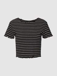 T-shirt met geschulpte zoom, model 'ANTS' van Only Grijs / zwart - 16