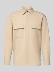 Relaxed Fit Hemdjacke mit Schurwoll-Anteil Model 'Arion' von DIGEL Beige - 2