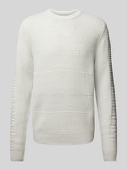 Gebreide pullover met structuurmotief, model 'HUGO' van Jack & Jones Grijs / zwart - 34